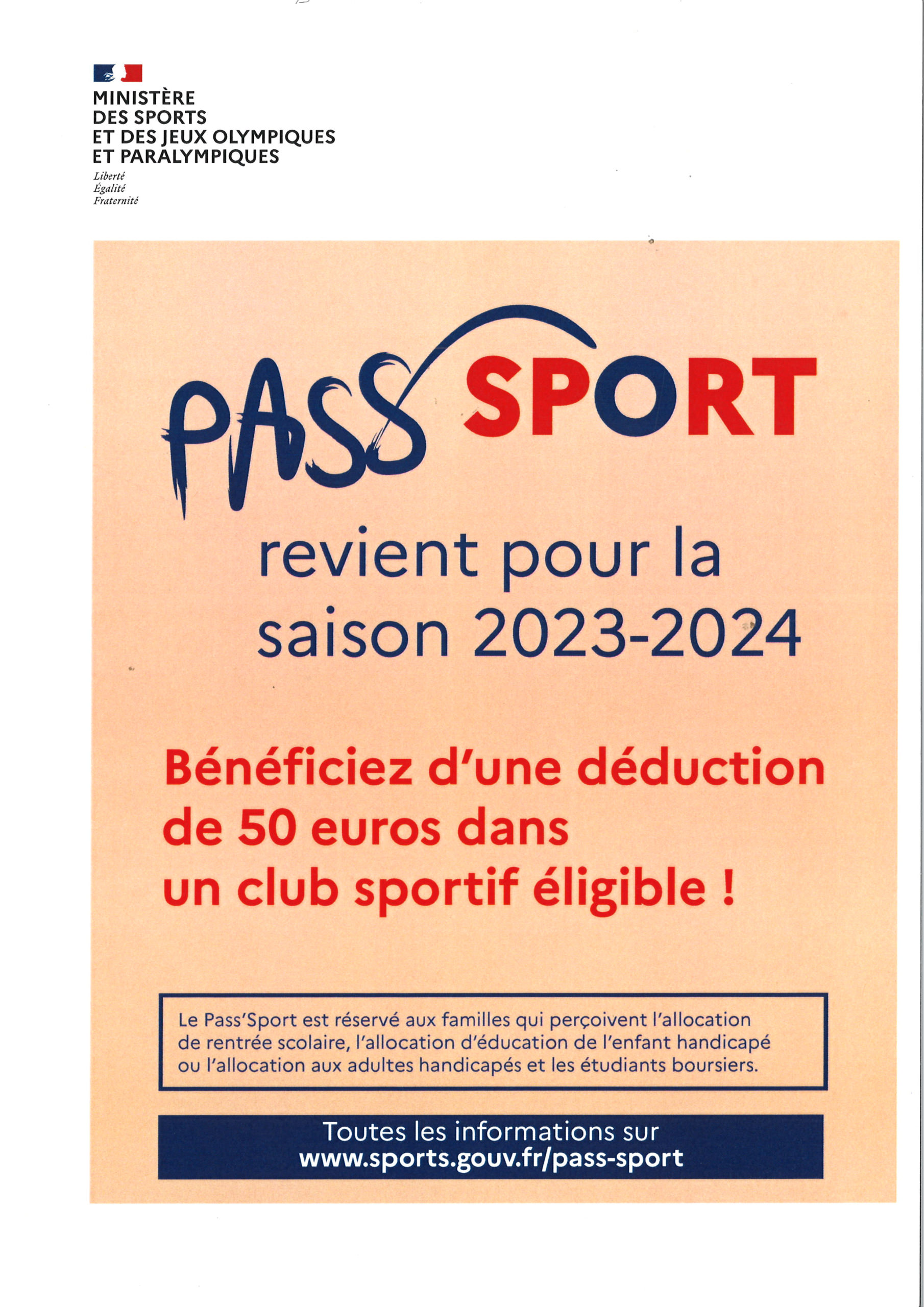 Lire la suite à propos de l’article TU AS ENTRE 6 ET 30 ANS, PROFITE DE 50€ D’AIDE DANS TON SPORT FAVORI