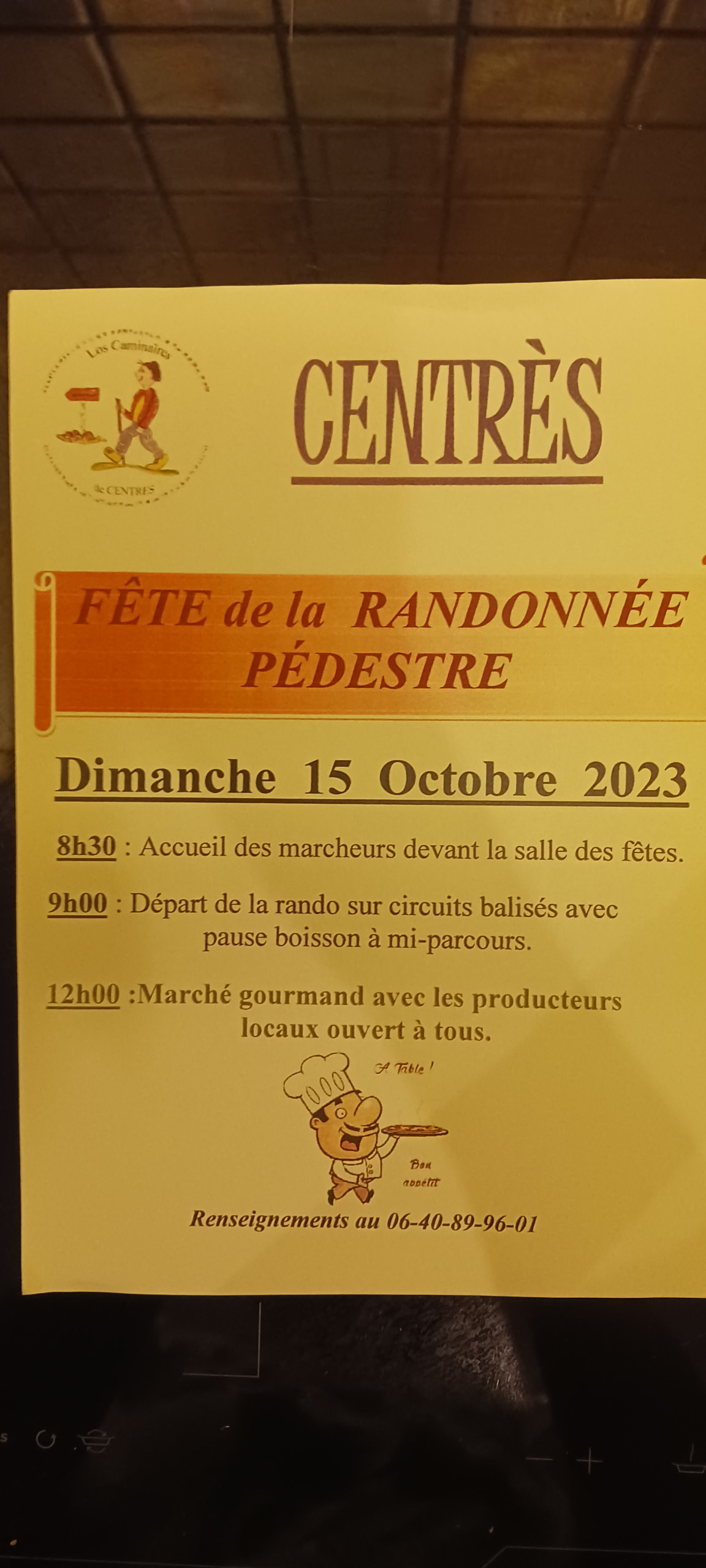 Lire la suite à propos de l’article FÊTE DE LA RANDONNEE ET MARCHE GOURMAND LE DIMANCHE 15 OCTOBRE