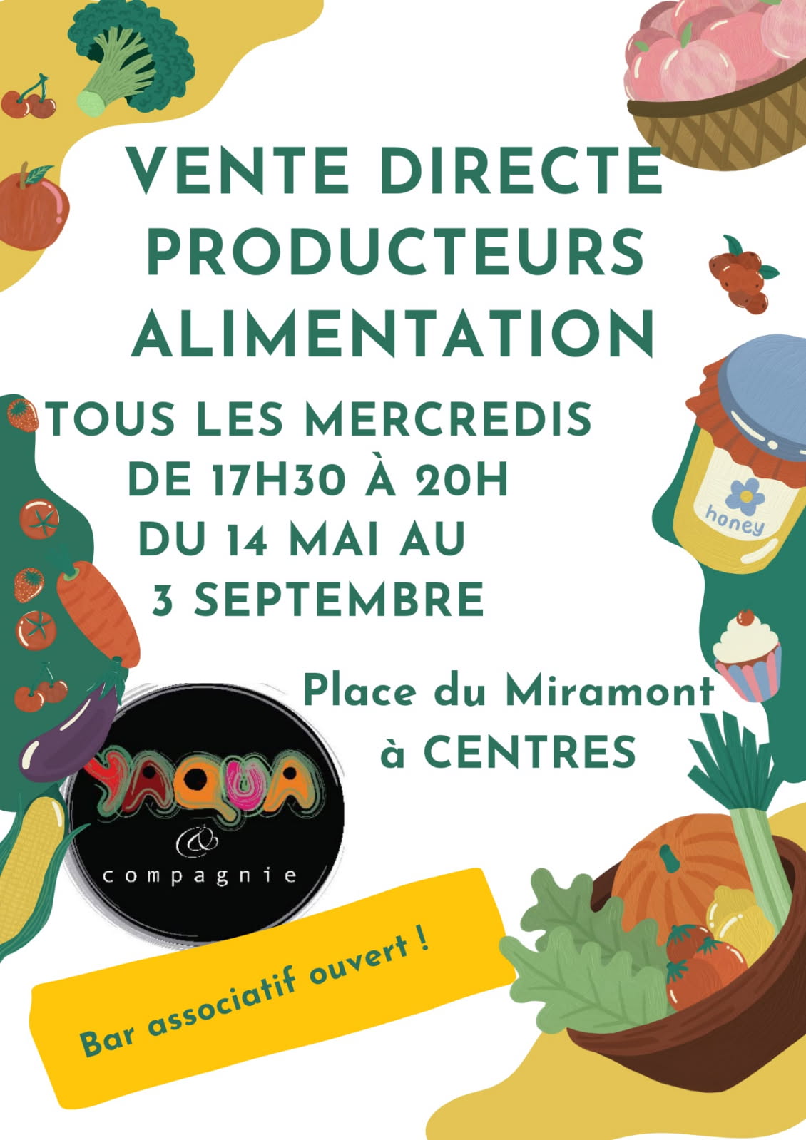 Lire la suite à propos de l’article LE PETIT MARCHE S’INSTALLE PLACE DU MIRAMONT DU MERCREDI 14 MAI AU MERCREDI 4 SEPTEMBRE
